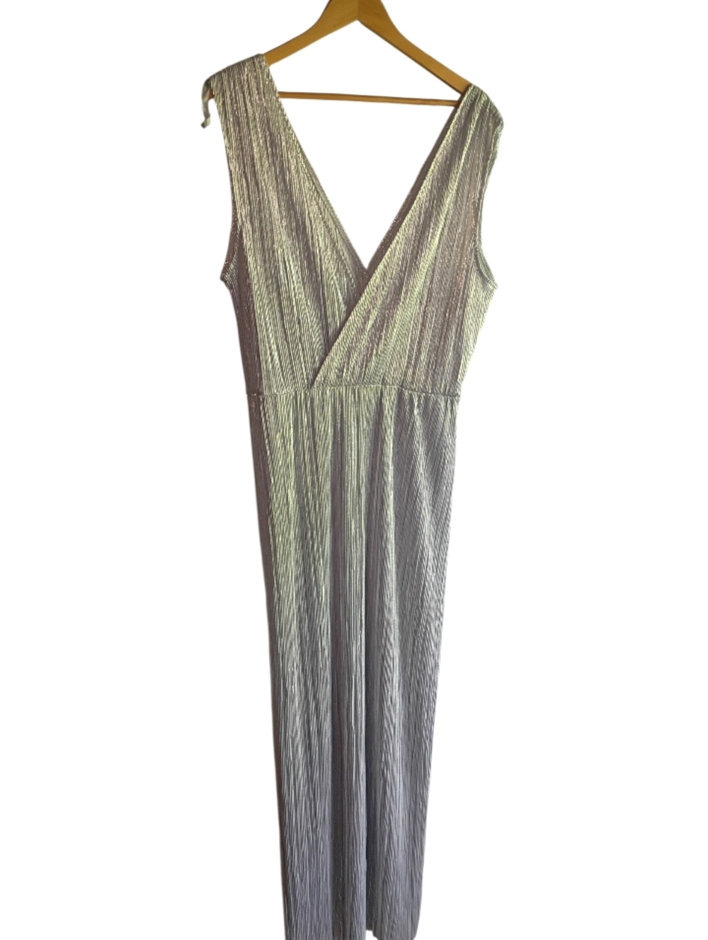 SLNY Silver Stretchy Dress Size 14 - Picture 3 of 6
